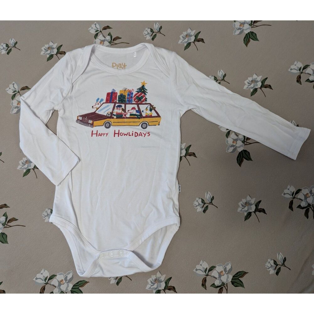 Little Sleepies Happy Howlidays Christmas Onesie size 12-18 months